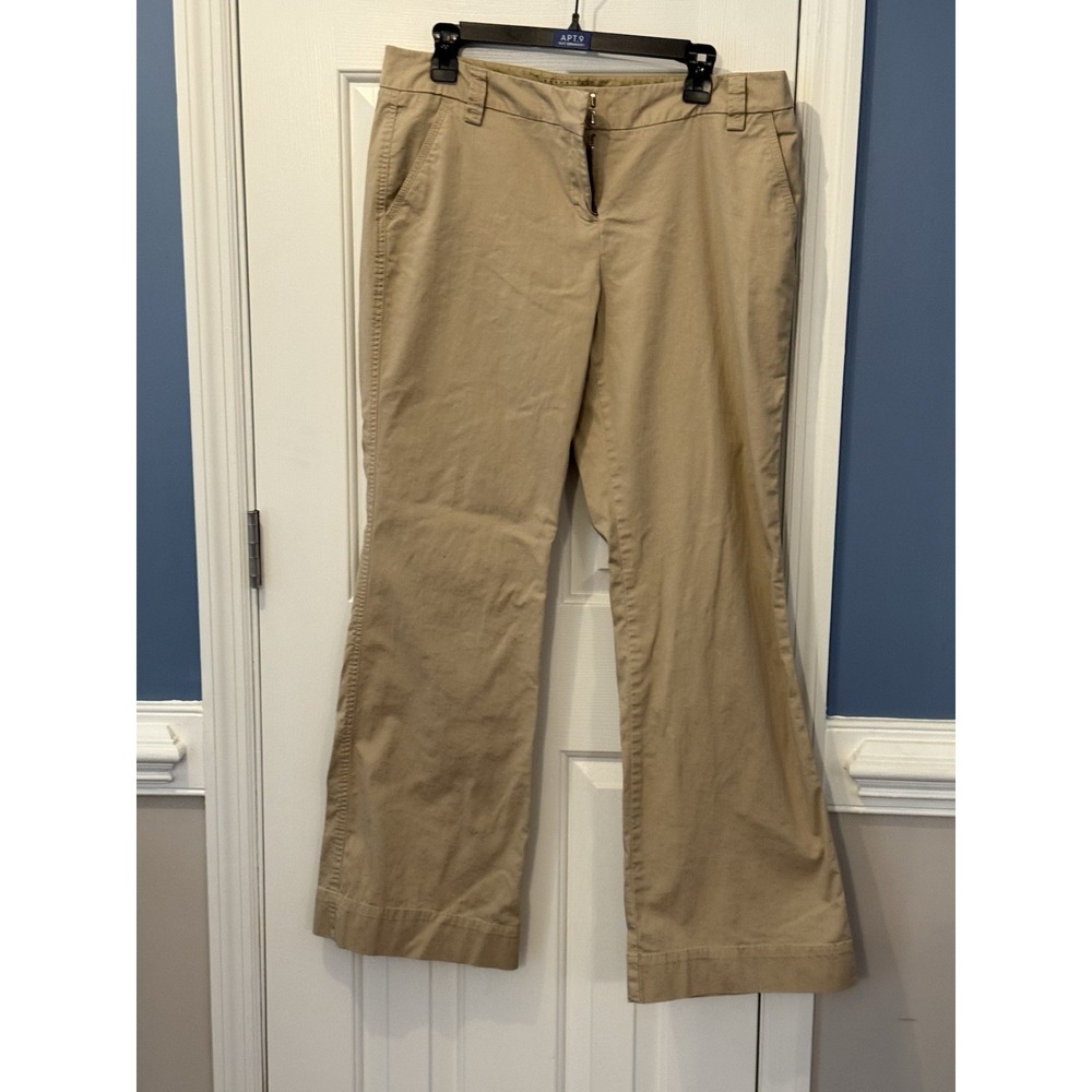 Apt. 9 Women's Beige Chino Pants‎ Cotton Spandex Twill Straight Leg Pockets
